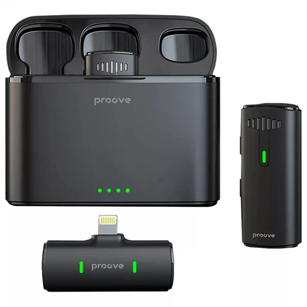 Беспроводной петличный микрофон Proove Demo Lightning Black - Фото 1 Беспроводной петличный микрофон Proove Demo Lightning Black - изображение 1
