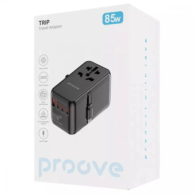 Універсальний адаптер Proove Trip 85W, USB Type-C, Type-A - зображення 9