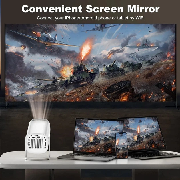Смарт проєктор P30 Max 4K WiFi з 2 джойстиками 64Gb Android 11 - Фото 5 Смарт проєктор P30 Max 4K WiFi з 2 джойстиками 64Gb Android 11 - зображення 5