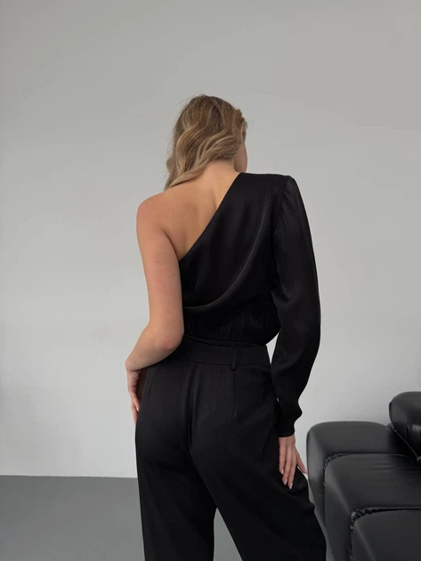 Жіночий шовковий боді на одне плече Uaclothes 42-44 Чорний (like30322-105301349) - изображение 4