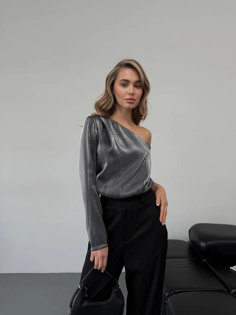 Жіночий шовковий боді на одне плече Uaclothes 42-44 Сірий (like30321-105291349) - Фото 3 Жіночий шовковий боді на одне плече Uaclothes 42-44 Сірий (like30321-105291349) - изображение 3