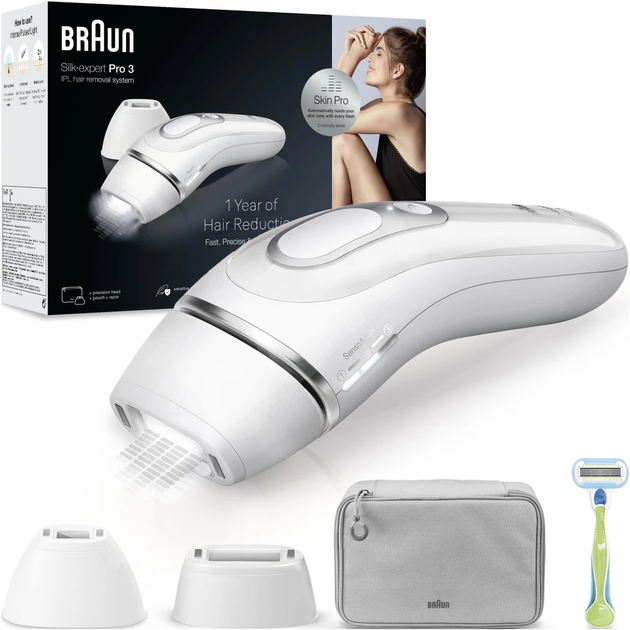 Фотоепілятор Braun Silk-expert Pro 3 PL3122 IPL срібно-білий (7500435238410) - зображення 3