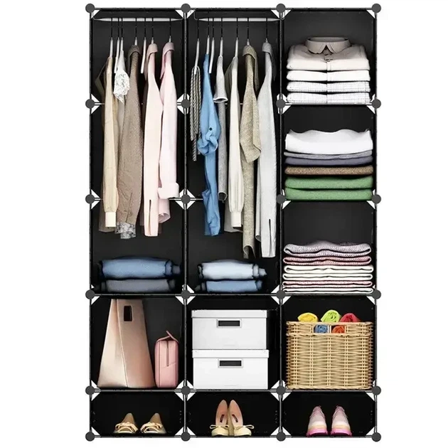 Складна пластикова шафа Storage Cube Cabinet МР 312-62А Чорний - зображення 5