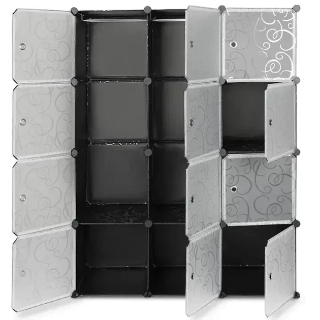 Складна пластикова шафа Storage Cube Cabinet МР 312-62А Чорний - зображення 6