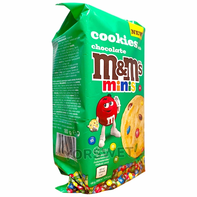 Печиво з драже M&M's Minis Cookies 180 г (0330) – ROZETKA. Купити