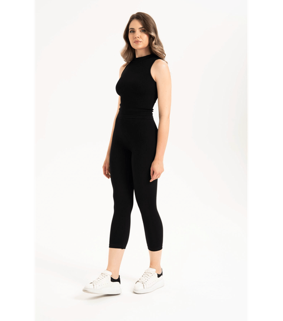 Бесшовная женская футболка в рубчик без рукавов Formeasy - Formeasy - 9007 - S/M - Siyah/Nero - изображение 2