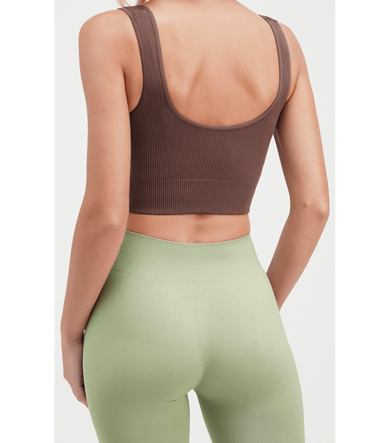 Привабливий і комфортний еластичний топ в рубчик TOP RIB - Giulia - TOP RIB - L/XL - Deep Taupe - зображення 2