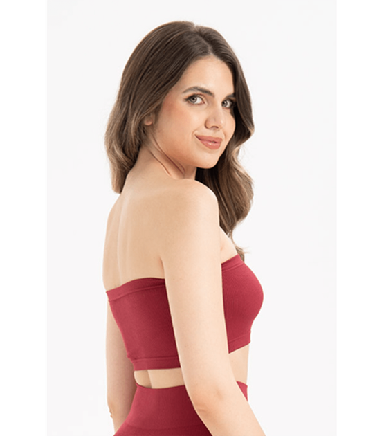 Женское бесшовное бюстье без бретелек Formeasy - Formeasy - 9008 - L/XL - Kirmizi/Red - изображение 2