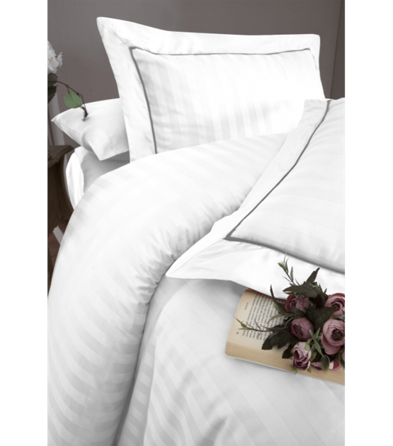 Комплект постельного белья Deluxe Satin First Choice - First Choice - DLX-21 NOVEL LİNE WHİTE - Евро - Белый - Фото 2 Комплект постельного белья Deluxe Satin First Choice - First Choice - DLX-21 NOVEL LİNE WHİTE - Евро - Белый - изображение 2