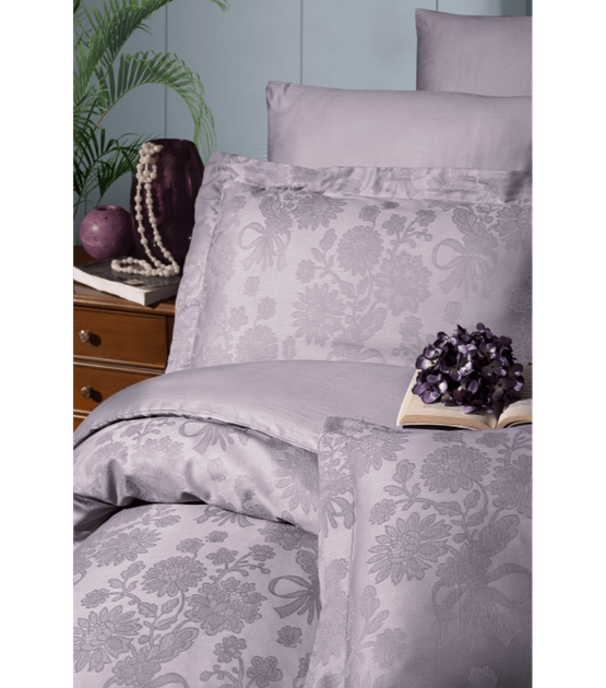 Комплект постельного белья Jacquard Satin First Choice - First Choice - JS-32 HERRA LAVENDER - Евро - Розовый - изображение 3