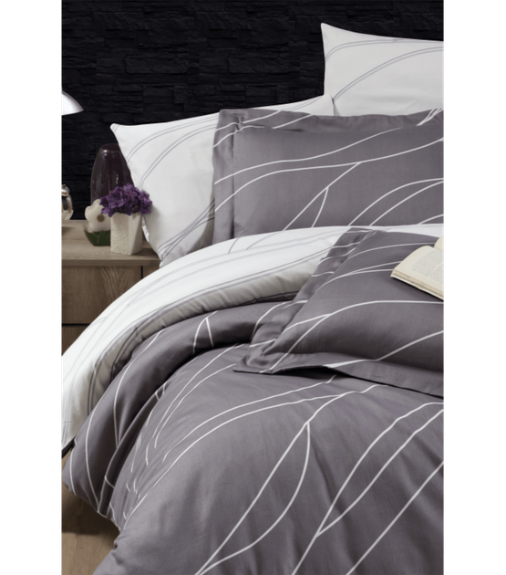 Комплект постельного белья Satin Cotton First Choice - First Choice - S-497 MESİ QUİCK SİLVER - Евро - Коричневый - изображение 2
