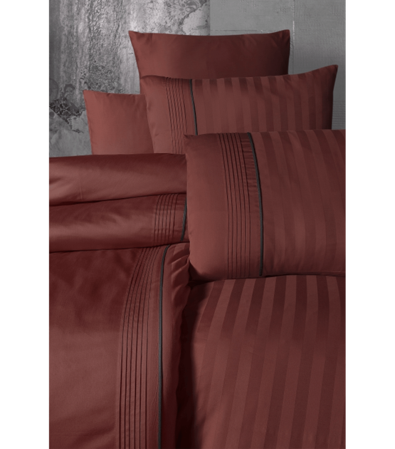 Комплект постельного белья Deluxe Satin Dark Series First Choice - First Choice - DLX-226 MODALİFE CİNNAMON - Евро - Красный - изображение 2