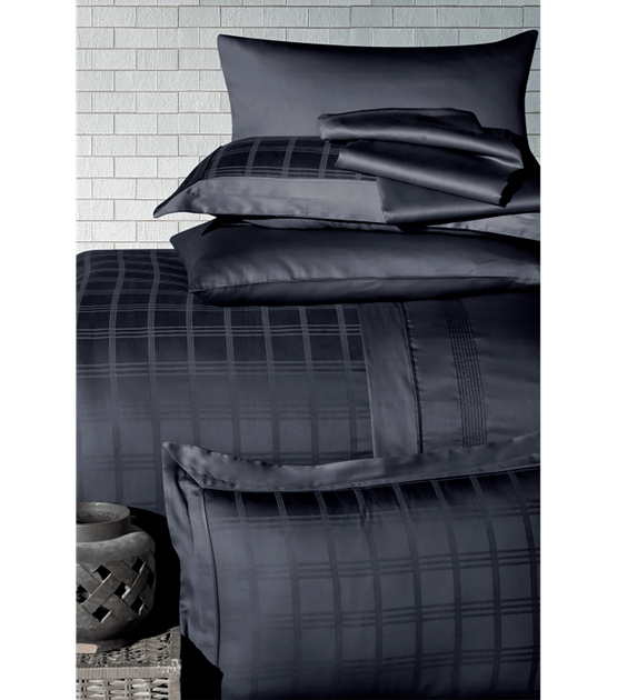 Комплект постельного белья Deluxe Satin Dark Series First Choice - First Choice - DLX-747 Royce Eclipse - Евро - Темно-серый - изображение 2