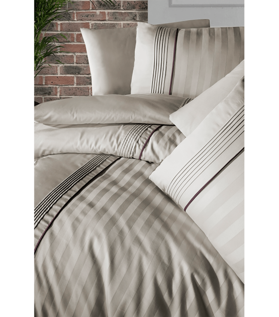 Комплект постельного белья Deluxe Satin First Choice - First Choice - DLX-237 Modalife Soil - Евро - Бежевый - изображение 2