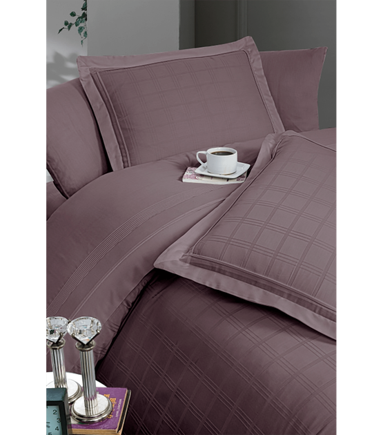 Комплект постельного белья Deluxe Satin First Choice - First Choice - DLX-737 Royce Lilac - Евро - Темно-розовый - изображение 2