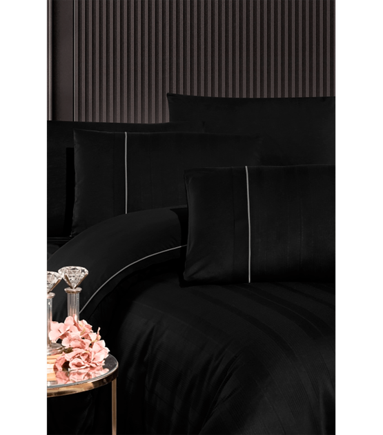 Комплект постельного белья Deluxe Ranforce Dark Series First Choice - First Choice - RDLX-196 Fredan Black - Евро - Черный - изображение 2