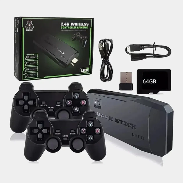 Игровая приставка Game Stick Lite M8 64G на 10000 игр 2 беспроводных джойстика - Фото 2 Игровая приставка Game Stick Lite M8 64G на 10000 игр 2 беспроводных джойстика - изображение 2