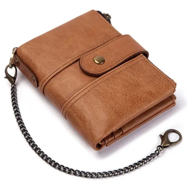 Кожаный кошелек портмоне Vintage Pro с RFID защитой, мужской - Светло-коричневый - Фото 2 Кожаный кошелек портмоне Vintage Pro с RFID защитой, мужской - Светло-коричневый - изображение 2