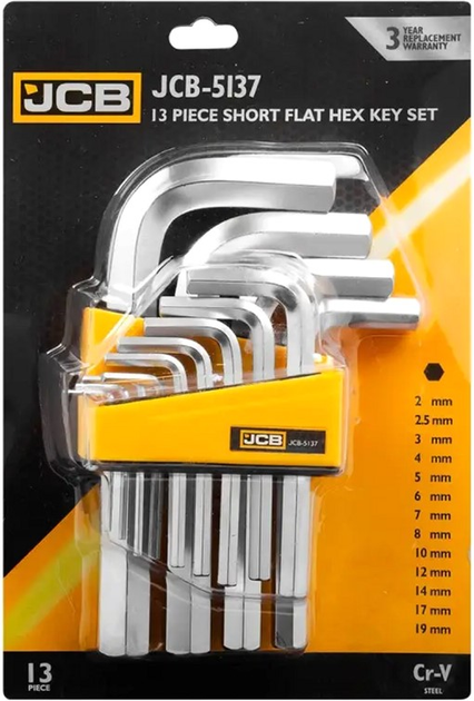 Набор Г-образных ключей шестигранных JCB 13 предметов (JCB-5137) (СТ-00166204) - изображение 2