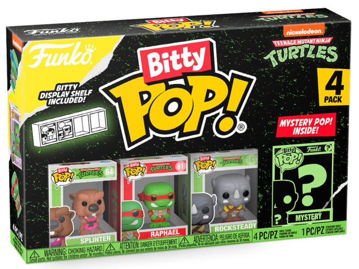 Zestaw figurek-niespodzianek Funko Bitty Pop Turtles Teenage Mutant Ninja Splinter 2.2 cm 4 szt (889698715096) - obraz 2