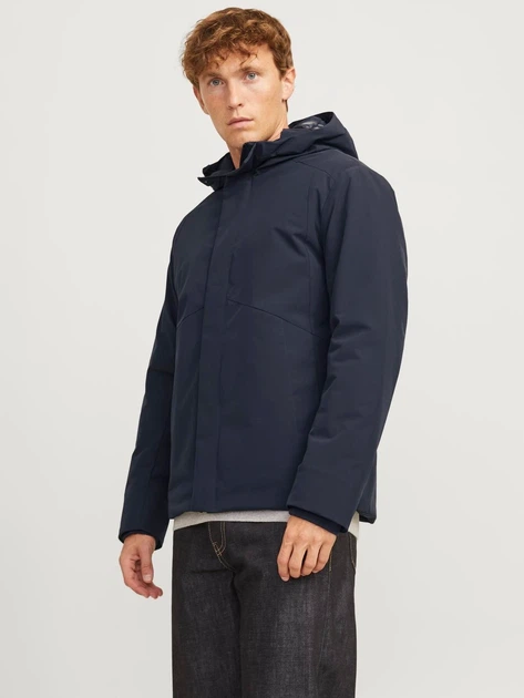 Куртка демисезонная с капюшоном мужская Jack & Jones 12258405-1716 S Темно-синяя (5715603177947) - изображение 4