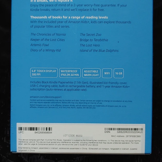 Электронная книга Amazon Kindle Paperwhite Kids 11th Generation 16GB WIFI Online (открытая коробка, без чехла) - изображение 3