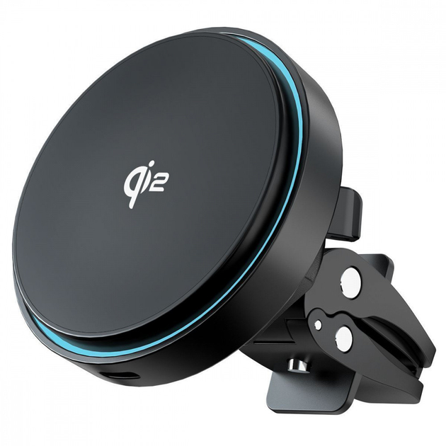 Автотримач з Бездротовою Зарядкою Proove Light Circle Qi2 15W metal gray - зображення 1