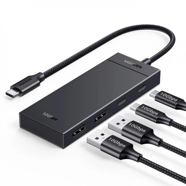 Концентратор 4 in 1 UGREEN CM806 10Gbps Adapter with 2xUSB-C 3.2 and 2xUSB-A 3.2 Black (35583) - изображение 9