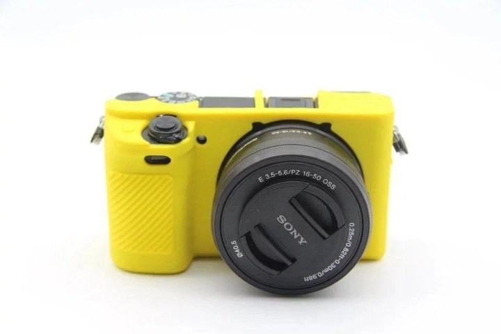 Защитный силиконовый чехол для фотоаппаратов SONY A6300, A6400 - желтый - изображение 2