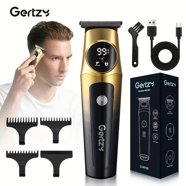 Машинка аккумуляторная для стрижки волос GERTZY MG966 USB 1200 мАч
