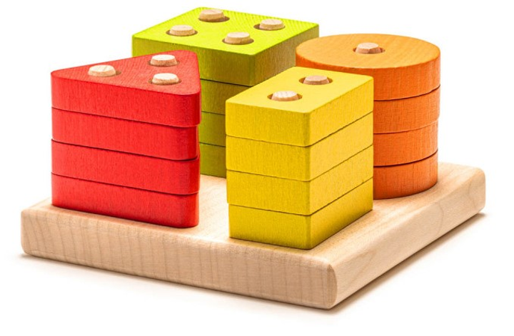 Drewniana zabawka Cubika Sorter kwadrat 16 elementów (4823056515344) - obraz 3