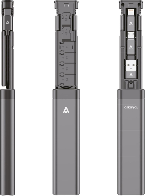 Кабель alkaya Venture Travel Kit USB-C - USB-A - Micro-USB - Lightning Black (GT-80006) - зображення 3