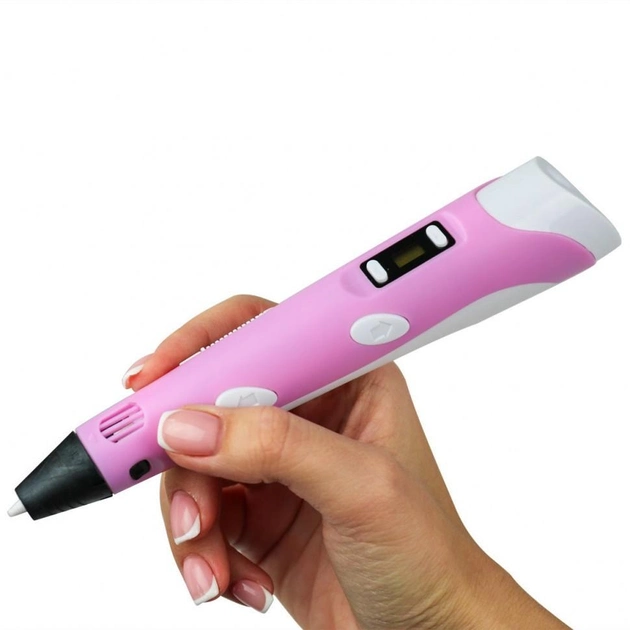 3D-ручка 3DPen с LCD экраном полный набор пластик и трафареты розовый - изображение 5