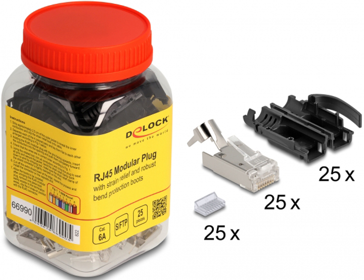 Złącze Delock RJ-45 Cat 6 25 szt. Clear (4043619669905) - obraz 3