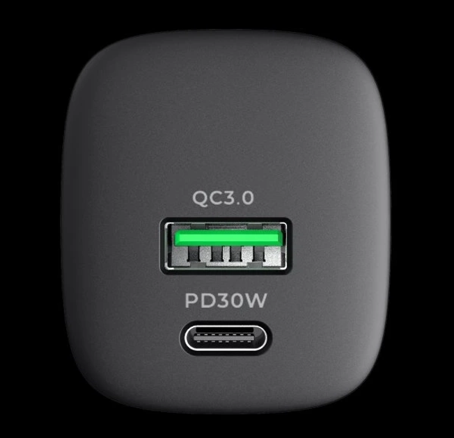Ładowarka sieciowa Rixon RX30B 30W USB-C USB-A Black (8594221080153) - obraz 4