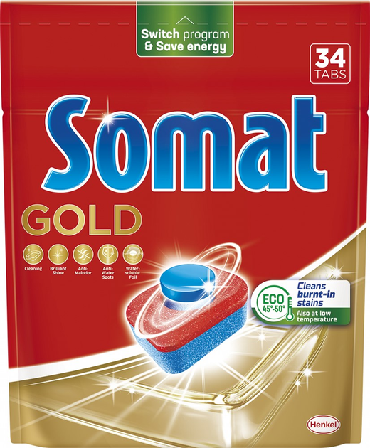 Tabletki do mycia naczyń w zmywarce Somat Gold 34 szt (9000101577105) - obraz 1