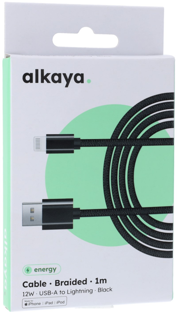 Кабель alkaya Speed Flex USB-A - Lightning 1m Black (CL-60004) - зображення 2