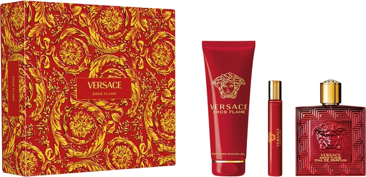 Zestaw męski Versace Eros Flame Woda perfumowana 100 ml + Żel pod prysznic 150 ml + Miniaturka Woda perfumowana 10 ml (8011003889327) - Zdjęcie 1 Zestaw męski Versace Eros Flame Woda perfumowana 100 ml + Żel pod prysznic 150 ml + Miniaturka Woda perfumowana 10 ml (8011003889327) - obraz 1