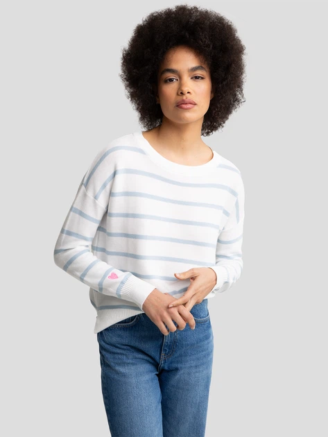 Sweter damski w paski Big Star Heartelia 400 2XL Błękitny (5900714834500) - obraz 4