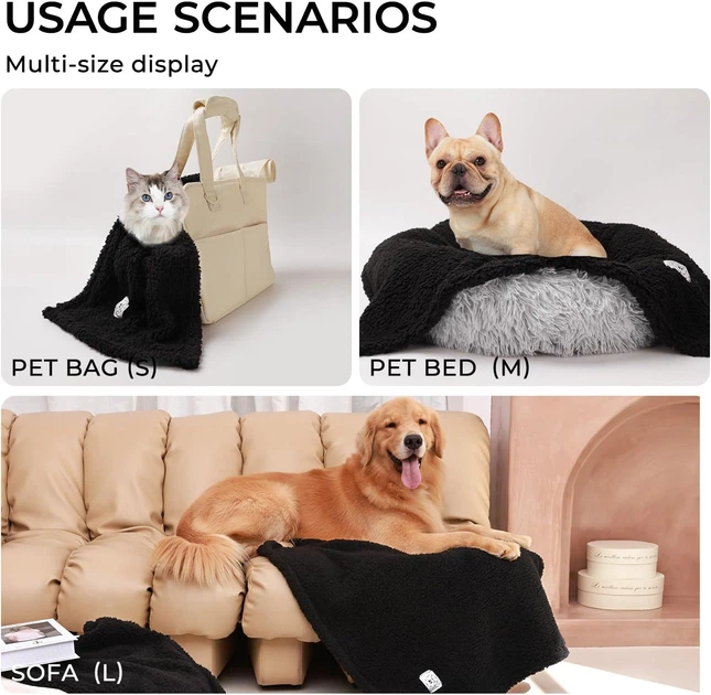 Одеяло для животных Derby Calming Blankets Fluffy Premium Fleece, Черный 60х80 см - Фото 3 Одеяло для животных Derby Calming Blankets Fluffy Premium Fleece, Черный 60х80 см - изображение 3