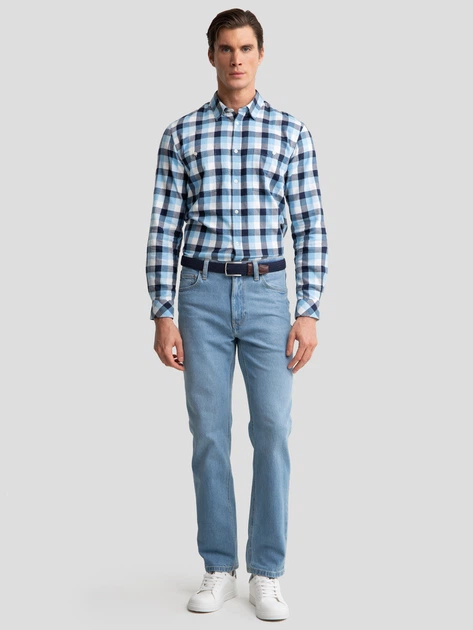 Сорочка бавовняна чоловіча Big Star Wermin 401 2XL Голуба (5900714832452) - зображення 3