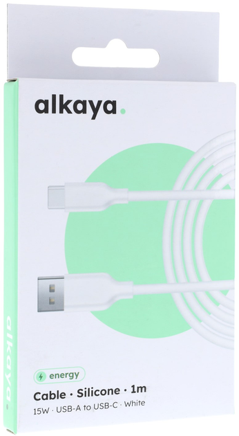 Кабель alkaya Speed Flex USB-A - USB-C 15W 1m White (CL-60015) - зображення 2