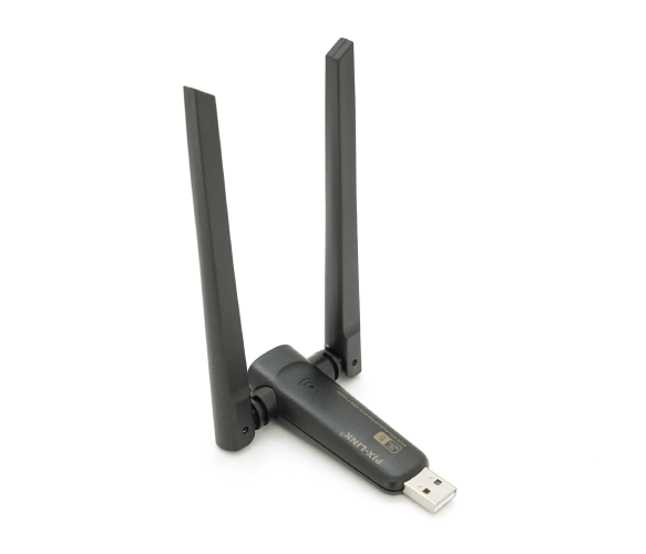 Бездротовий мережевий адаптер Wi-Fi-USB Merlion LV-UAC21, RTL8811CU, з 2-ма антенами 10см, 802.11 a - b - g - n, 600MB, 2.4 GHz, - изображение 2