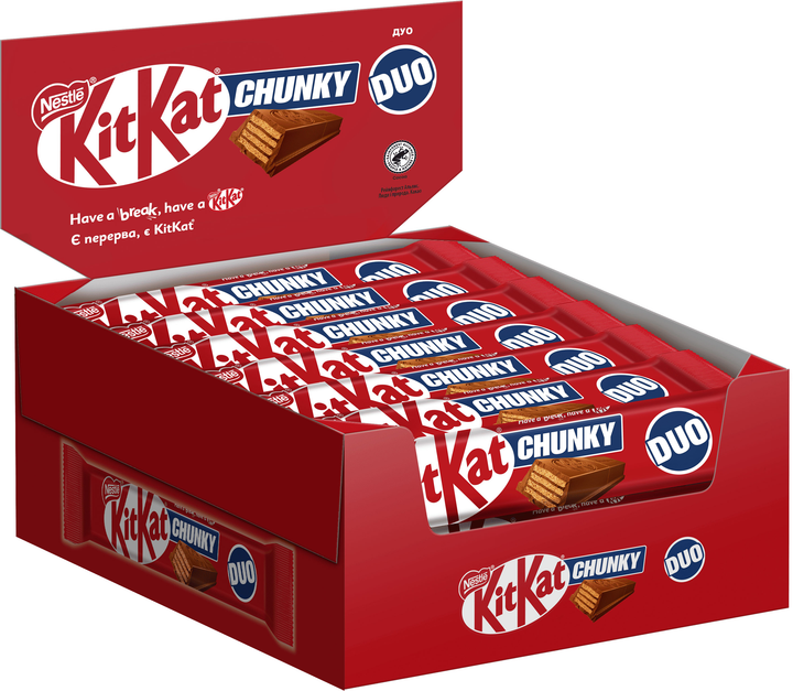 Акція на Упаковка батончиків KitKat Chunky молочний Дуо 64 г х 24 шт від Rozetka