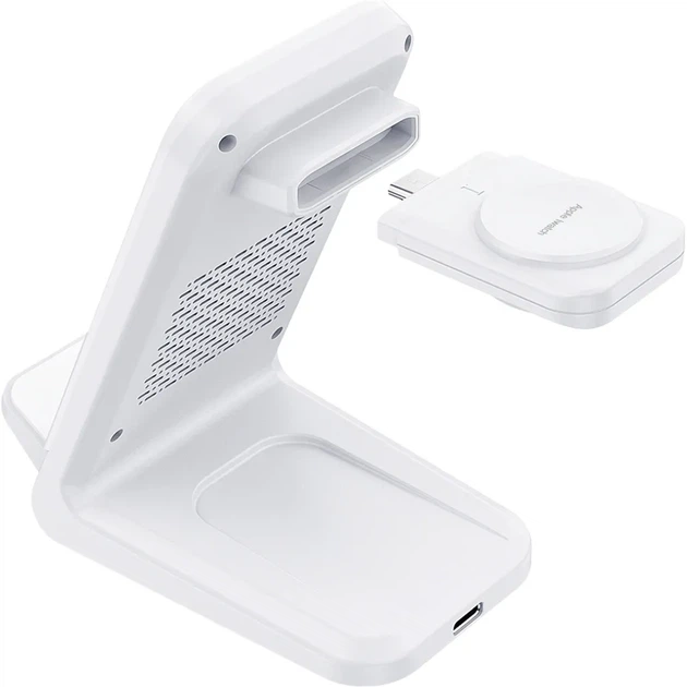 Бездротовий ЗП Choetech 15W 3 in 1 Wireless Charger Stand for Apple/Samsung Watch White (2000000264776) - Фото 2 Бездротовий ЗП Choetech 15W 3 in 1 Wireless Charger Stand for Apple/Samsung Watch White (2000000264776) - изображение 2