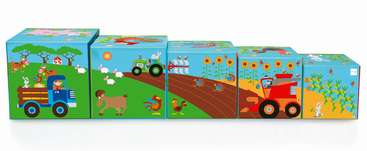 Piramidka edukacyjna Scratch Jumbo Cubes Farma 5 elementów (5414561810728) - obraz 2