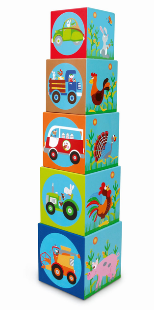 Piramidka edukacyjna Scratch Jumbo Cubes Farma 5 elementów (5414561810728) - obraz 3