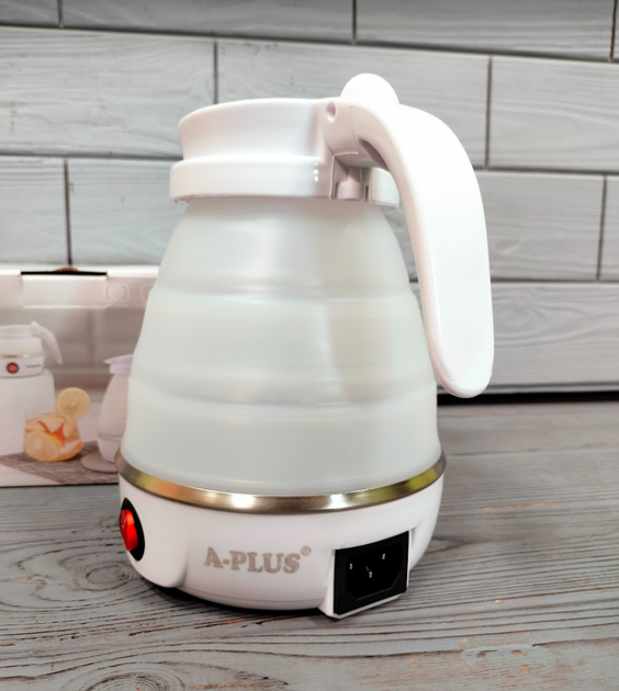 Складной силиконовый электрический чайник A-Plus 600мл 600Вт (А-1517-белый) - изображение 8