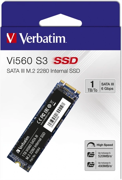 SSD диск Verbatim Vi560 S3 1TB M.2 2280 SATAIII 3D NAND TLC (49364