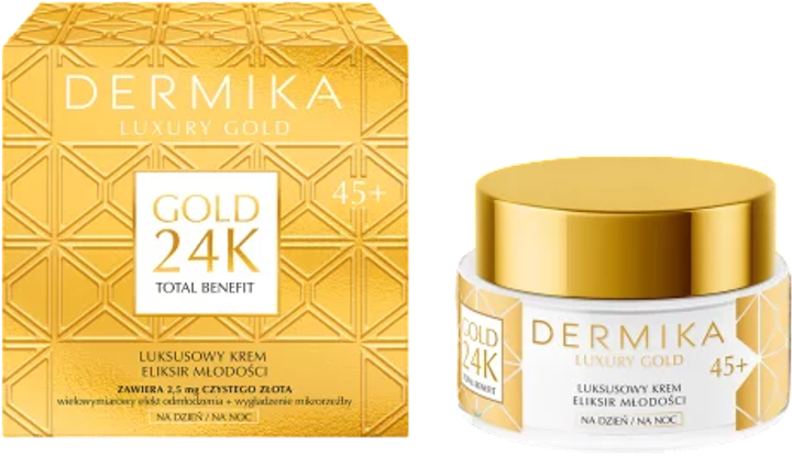 Крем-еліксир для обличчя Dermika Luxury Gold 24K 45+ 50 мл (5902046768140) - зображення 2